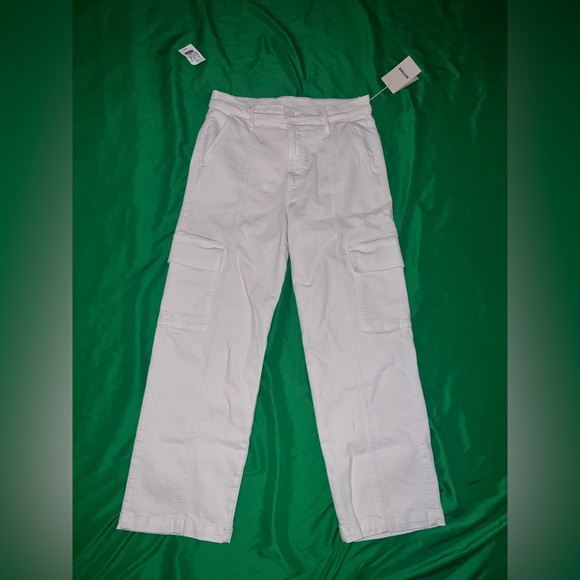 NWT MOTHER The Rambler Cargo Cream Wide Leg Women's Jeans size 30 - Picture 4 of 16